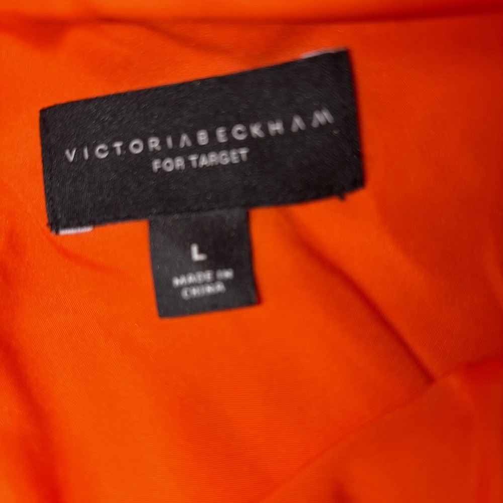 Victoria Beckham Target Women's Orange Drop Waist Scallop Trim Blouse Large Chic - Picture 3 of 8
